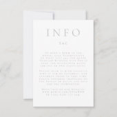 Classic Light Gray Elegante Moderne Informationen RSVP Karte (Vorderseite)