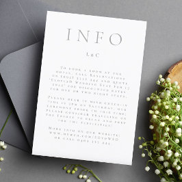 Classic Light Gray Elegante Moderne Informationen  RSVP Karte