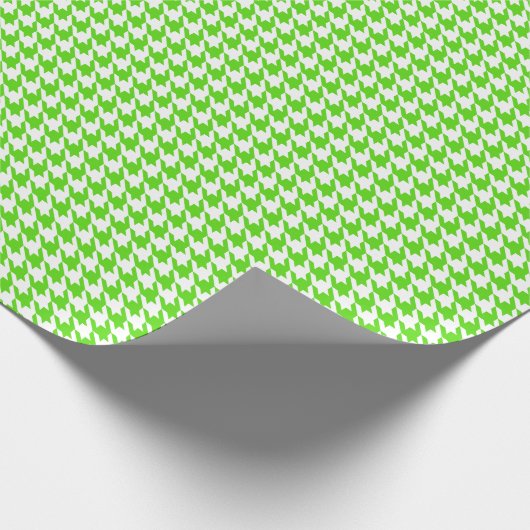 Classic Light Green and White Houndstooth Pattern Geschenkpapier (Ecke)