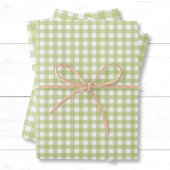 Classic Light Green Gingham Karo Pattern Geschenkpapier Set