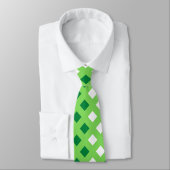 Classic Light Green Kariert Unisex Neck Tie Krawatte (Gebunden)