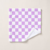 Classic light lavender checkerboard  badhandtuch set (Waschlappen)