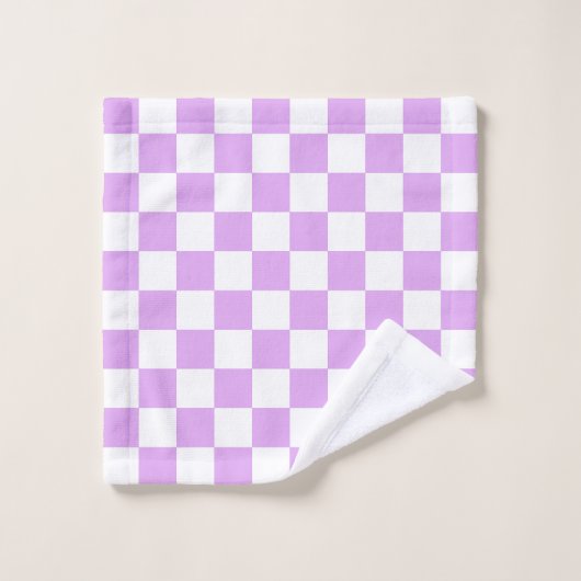 Classic light lavender checkerboard  badhandtuch set (Waschlappen)