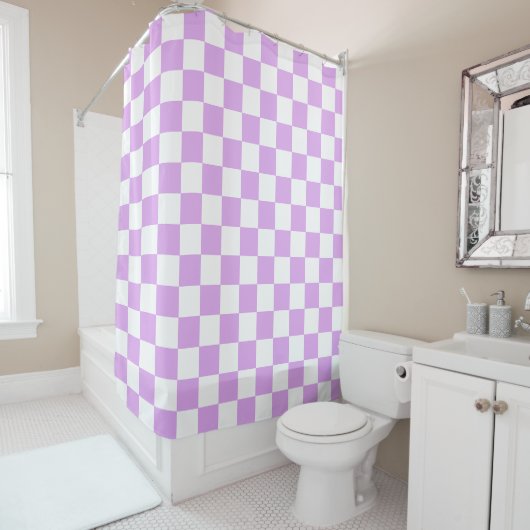 Classic light lavender checkerboard  duschvorhang (Beispiel)