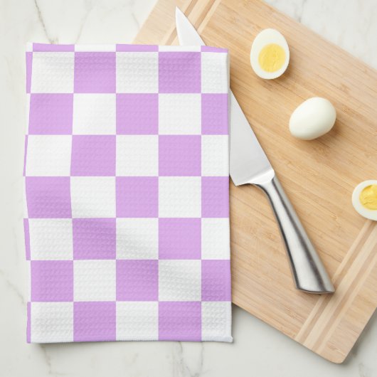Classic light lavender checkerboard  geschirrtuch (Viertel Falte)