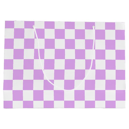 Classic light lavender checkerboard  große geschenktüte (Rückseite)