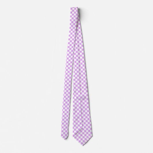 Classic light lavender checkerboard  krawatte (Rückseite)
