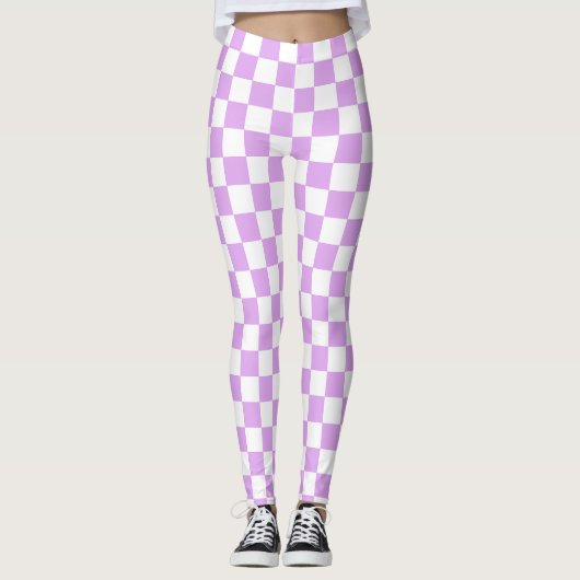 Classic light lavender checkerboard  leggings (Vorderseite)