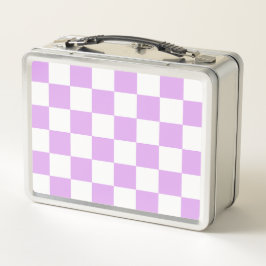 Classic light lavender checkerboard  metall brotdose