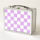 Classic light lavender checkerboard  metall brotdose (Vorderseite)