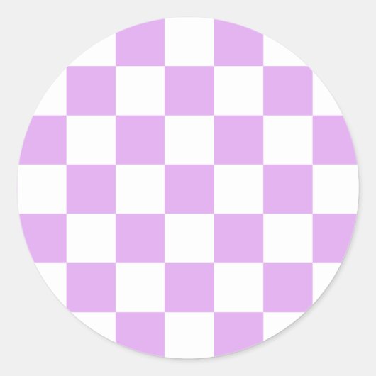 Classic light lavender checkerboard  runder aufkleber (Vorderseite)