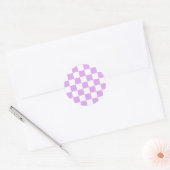 Classic light lavender checkerboard  runder aufkleber (Umschlag)