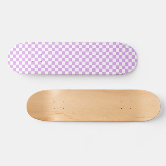 Classic light lavender checkerboard  skateboard (Horizontal)