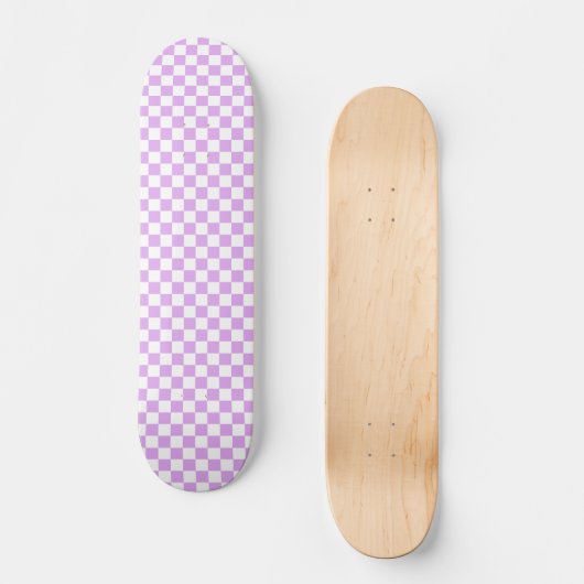 Classic light lavender checkerboard skateboard (Vorderseite)