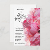 Classic Light Pink Peony Floral Wedding Einladung (Vorne/Hinten)