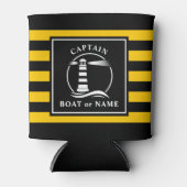 Classic Lighthouse Captain oder Bootsname Gelb Dosenkühler (Vorderseite)