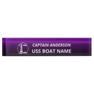 Classic Lighthouse Captain und Boot Namensplakette