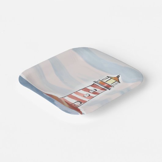 Classic Lighthouse | Meeresküste Pappteller (Gewinkelt)