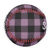 Classic Lila Buffalo Karo Kariert Personalisiert Baseball (Vorderseite Links)