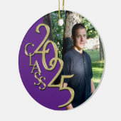 Classic Lila Gold 2025 Graduate Foto Keramik Ornament (Links)