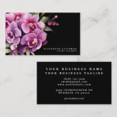 Classic Lila Orchids Black Business Cards Visitenkarte (Vorne/Hinten)