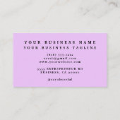 Classic Lila Orchids Black Business Cards Visitenkarte (Rückseite)