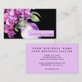 Classic Lila Orchids Black Business Cards Visitenkarte (Vorne/Hinten)