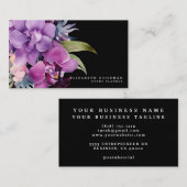 Classic Lila Orchids Black Business Cards Visitenkarte (Vorne/Hinten)