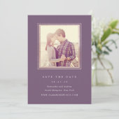 Classic Lila- und Gold Frame Foto Save the Date (Stehend Vorderseite)