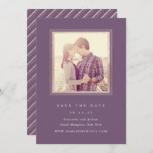 Classic Lila- und Gold Frame Foto Save the Date (Vorne/Hinten)