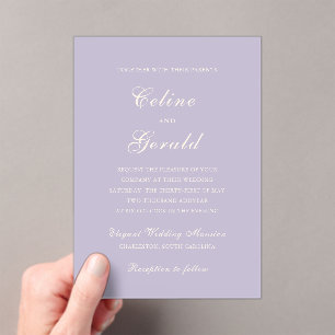 Classic Lilac Elegant Wedding Acryleinladungen