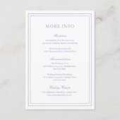 Classic Lilac Elegant Wedding Begleitkarte (Vorderseite)