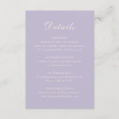 Classic Lilac Elegant Wedding Begleitkarte (Vorderseite)