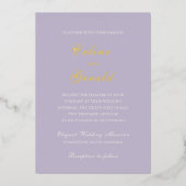 Classic Lilac Elegant Wedding Folieneinladung (Vorderseite)