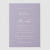 Classic Lilac Elegant Wedding Pergament Einladungen (Vorderseite)