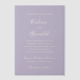 Classic Lilac Elegant Wedding Pergament Einladungen