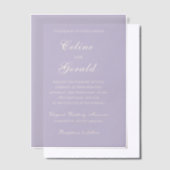 Classic Lilac Elegant Wedding Pergament Einladungen (Versetzt)
