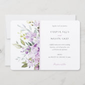 Classic Lilac Garden Wedding Einladung (Vorderseite)