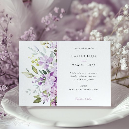 Classic Lilac Garden Wedding Einladung