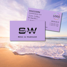 Classic Lilac mit Monogram und Logo Light Lila Visitenkarte