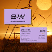 Classic Lilac mit Monogram und Logo Light Lila Visitenkarte