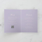 Classic Lilac QR Code Elegant Wedding Einladung (Innenseite)
