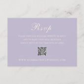 Classic Lilac QR Code Elegant Wedding RSVP Karte (Vorderseite)