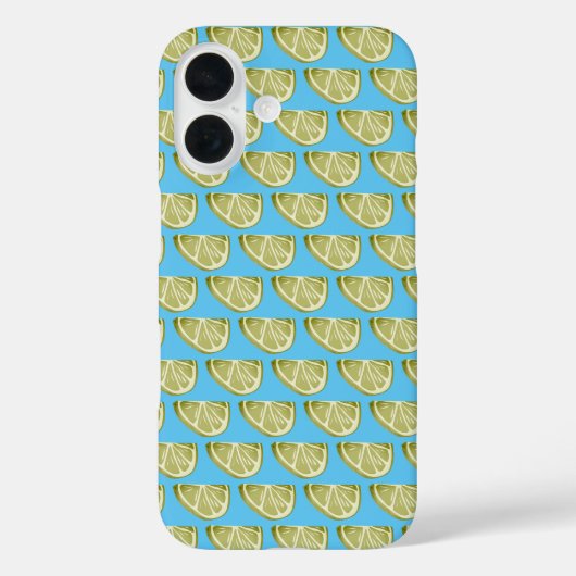 Classic Lime Green Slice Muster auf Sky Blue Case-Mate iPhone Hülle (Rückseite)
