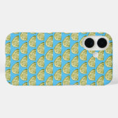 Classic Lime Green Slice Muster auf Sky Blue Case-Mate iPhone Hülle (Rückseite (Horizontal))