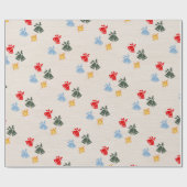 Classic Linen Jingle Bell Star Weihnachten Geschenkpapier (Flach)