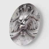 Classic LionHead Architectural Relief mit Namen Große Wanduhr (Winkel)