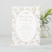 Classic Little Wild One Baby Shower Toile Einladung (Stehend Vorderseite)