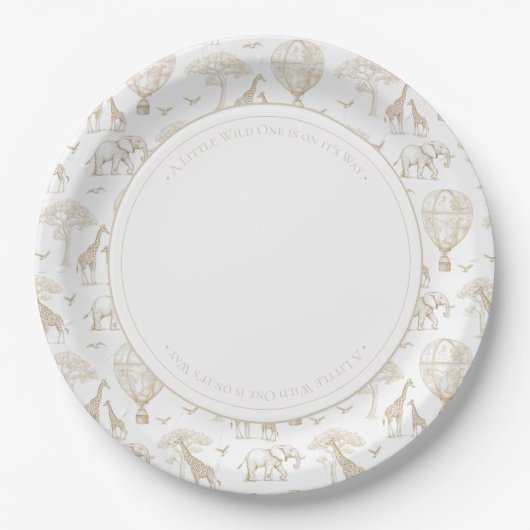 Classic Little Wild One Baby Shower Toile Pappteller (Vorderseite)