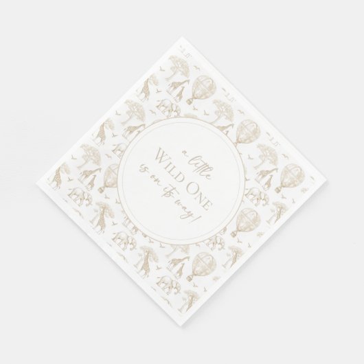Classic Little Wild One Baby Shower Toile Serviette (Ecke)